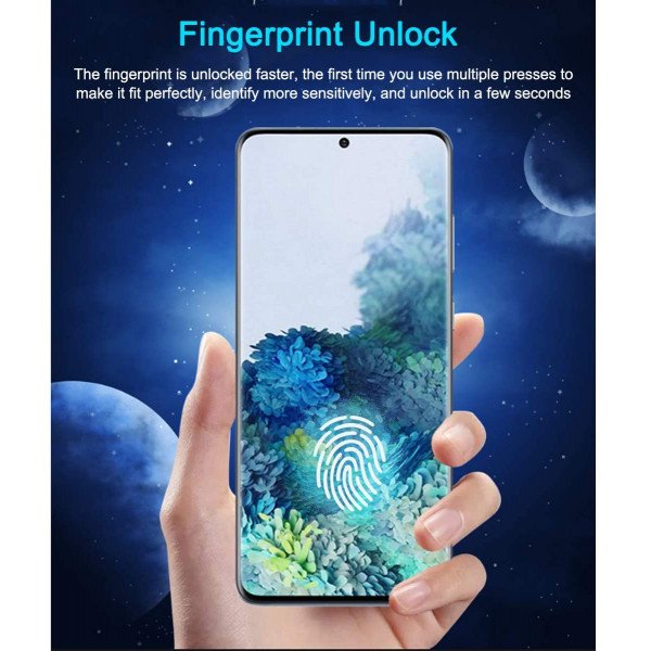 Wholesale Galaxy S20+ (Plus) [Updated Version] Fingerprint Sensor 3D Glass High Response Case Friendly Full Adhesive Glue Tempered Glass Screen Protector with Installation Kit (Black Edge)